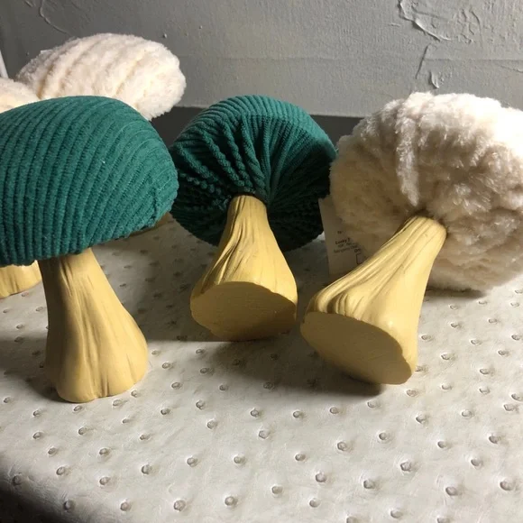 Set of 7 Plush Mushroom Decor / Pincushion - Picture 2 of 11